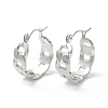 Non-Tarnish 304 Stainless Steel Cuban Link Chunky Hoop Earrings for Women EJEW-P197-07P-1