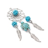 Alloy Synthetic Turquoise Beads Dream Catcher Pendants PALLOY-MZ00708-01-3