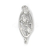 Brass Clear Cubic Zirconia Connector Charms KK-Z094-06P-01-1