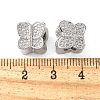 Butterfly Brass Micro Pave Cubic Zirconia European Beads KK-C086-16P-03-3