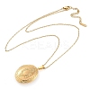 304 Stainless Steel Oval Locket Pendant Cable Chain Necklaces for Women NJEW-M050-04D-G-4