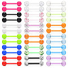 36Pcs Glow in the Dark Acrylic Straight Barbell Tongue Rings Set FS-WG0C136-01-2