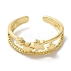 Star Rack Plating Brass Open Cuff Rings for Women RJEW-L123-106G-2