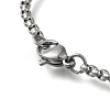 201 Stainless Steel Flat Round Virgin Mary Pendant Box Chain Necklaces STAS-D196-02P-4