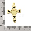Rack Plating Brass Micro Pave Cubic Zirconia Heart Shape Virgin Mary Cross Pendant KK-S380-44E-G-3