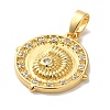 Rack Plating Brass Micro Pave Cubic Zirconia Pendant KK-U027-15G-2