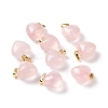 Natural Rose Quartz Pendants X-G-I311-A13-G-3