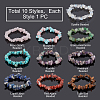 10Pcs 10 Style Unisex Natural & Synthetic Chip Gemstone Beaded Stretch Bracelets BJEW-GA0001-02-4