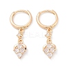 Brass Micro Pave Clear Cubic Zirconia Leverback Earrings EJEW-K300-14G-4