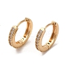 Brass Micro Pave Cubic Zirconia Hoop Earrings EJEW-C073-37KCG-1