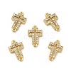 Brass Micro Pave Clear Cubic Zirconia Connector Charms KK-E068-VB330-1