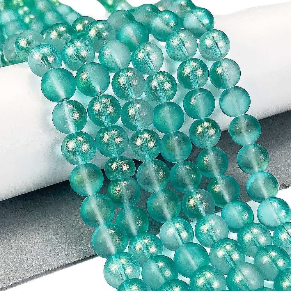 Wholesale Frosted Transparent Glass Bead Strands - KBeads.com