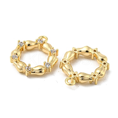Brass Micro Pave Clear Cubic Zirconia Pendants KK-H460-20G-1