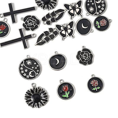 18Pcs 9 Styles Alloy Enamel Pendants FIND-FS0004-51-1