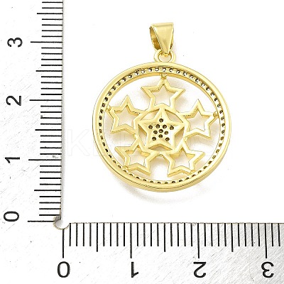 Rack Plating Brass Micro Pave Cubic Zirconia Pendants KK-D359-36G-1