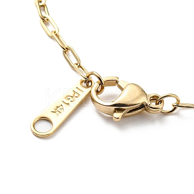 304 Stainless Steel Paperclip Chain Necklace for Women NJEW-A008-04G-1
