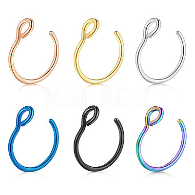 316 Surgical Stainless Steel Clip on Nose Rings WGA7223-01-1
