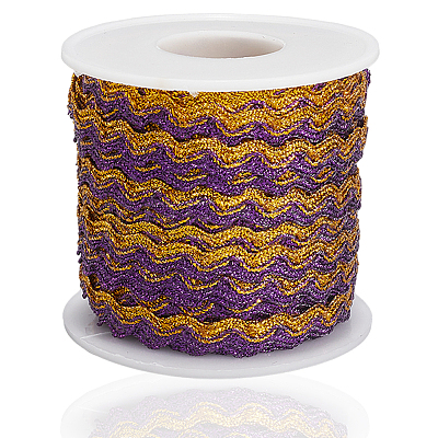 17M Sparkle Polyester Metallic Wavy Fringe Trim Ribbon OCOR-GF0004-47B-1