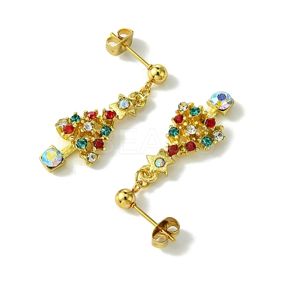 Alloy Rhinestone Stud Earrings EJEW-JE06005-1