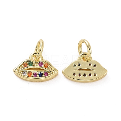 Brass Micro Pave Colorful Cubic Zirconia Charms KK-E068-VF160-1