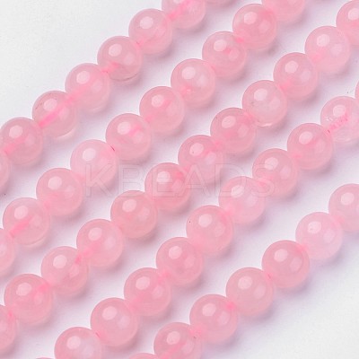Pink Color Natural Madagascar Rose Quartz Beads Strands G-D809-19-8mm-1