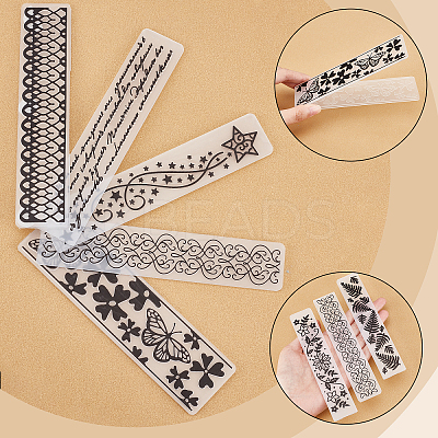 10Pcs 10 Styles Transparent Clear Plastic Embossing Template Folders DIY-GF0005-95-1