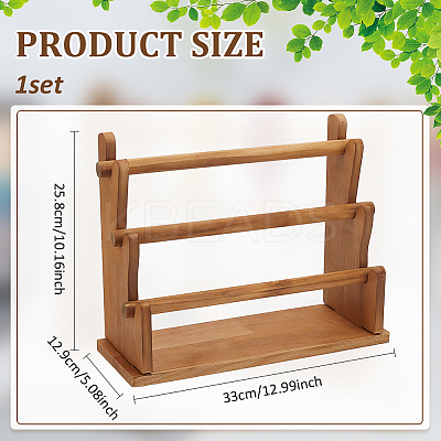 Three Layers T-Bar Wood Bracelet Organizer Display Stands BDIS-WH0011-04-1