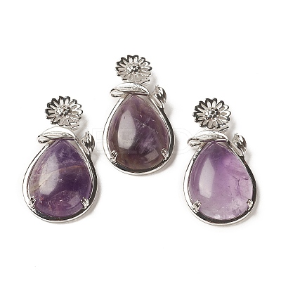 Natural & Synthetic Mixed Gemstone Pendants G-A031-02P-1