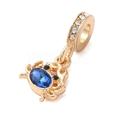 Rack Plating Alloy Rhinestone European Dangle Charms PALLOY-S189-38G-01-1