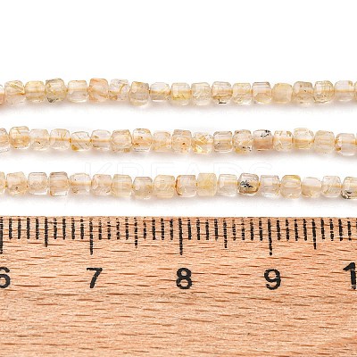 Natural Gold Rutilated Quartz Beads Strands G-B142-C03-2x2mm-1
