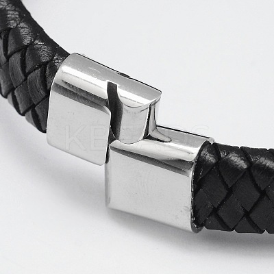 Braided Leather Cord Bracelets LS-BJEW-I200-08-1