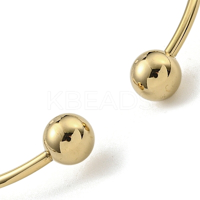 PVD Vacuum Plating 202 Stainless Steel Disc Charm Open Cuff  Bangles for Women BJEW-M317-03G-1