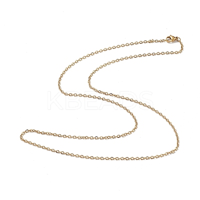 Ion Plating(IP) 304 Stainless Steel Cable Chain Necklace for Men Women NJEW-K245-024A-1