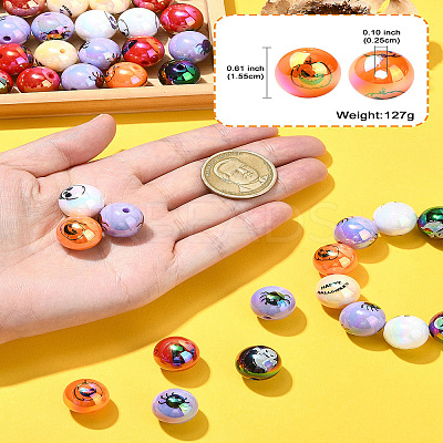 50Pcs Halloween Theme Plating Acrylic Beads OACR-CJ0002-21-1