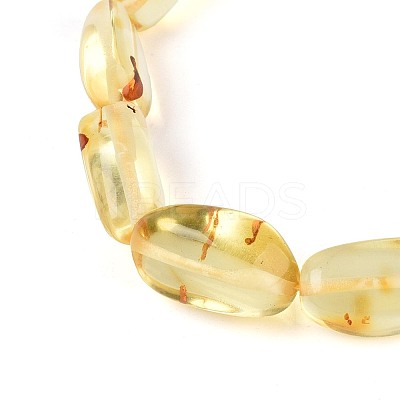 Natural Amber Beaded Stretch Bracelets for Men Women BJEW-T018-23-1