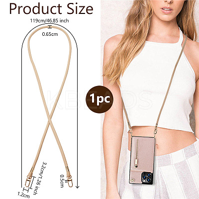 Universal Cell Phone Lanyard Crossbody Adjustable PU Leather Phone Lanyard AJEW-WH0470-47A-1