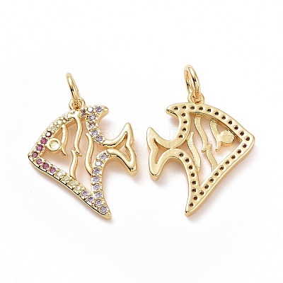 Brass Cubic Zirconia Pendants ZIRC-I062-17G-1