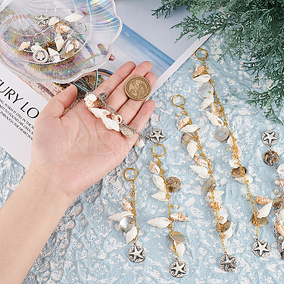 Shell Hair Accessories Chain Clips for Woman Girls OHAR-AB00005-1