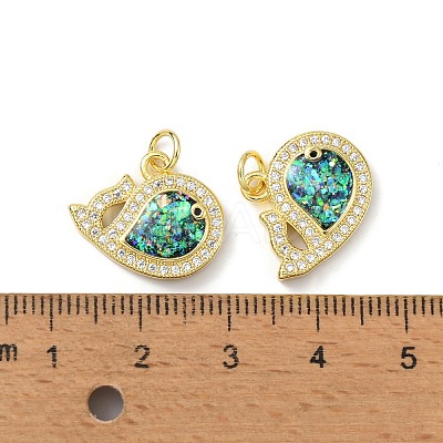 Brass Micro Pave Cubic Zirconia Pendants KK-A197-12G-1