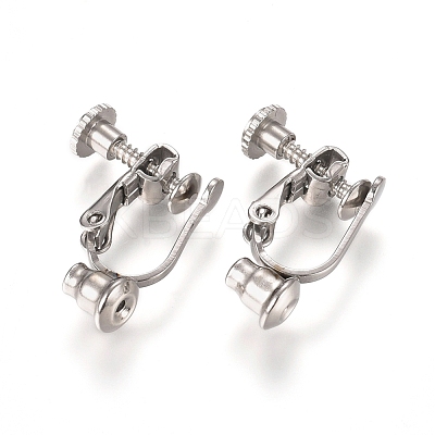 Tarnish Resistant 304 Stainless Steel Screw On Clip-on Earring Converters Findings STAS-L238-024P-1