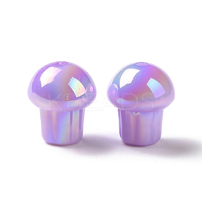 UV Plating Rainbow Iridescent Opaque Acrylic Beads OACR-C010-07-1
