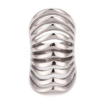 Non-Tarnish 304 Stainless Steel Chunky Hollow Ring for Women RJEW-B040-12B-P-1