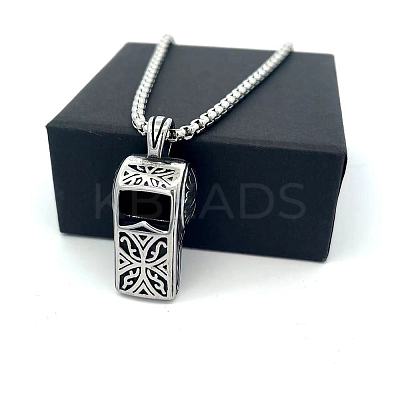 304 Stainless Steel Punk Whistle Pendant Necklaces BE9352-1