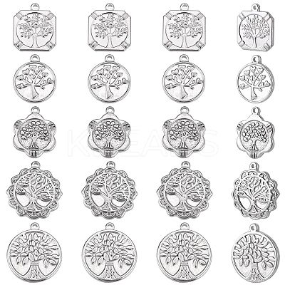 20Pcs 5 Style 304 Stainless Steel Pendants STAS-DC0004-16-1