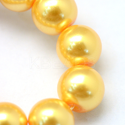 Baking Paint Pearlized Glass Pearl Round Bead Strands X-HY-Q330-8mm-56-1