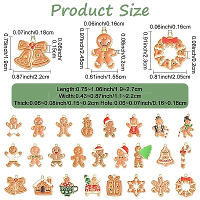 50Pcs 25 Styles Christmas Theme Alloy Enamel Pendants ENAM-YW0006-24-1
