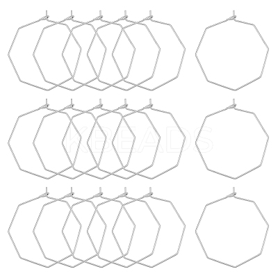 100Pcs 316 Stainless Steel Hoop Earrings Findings STAS-DC0003-92-1