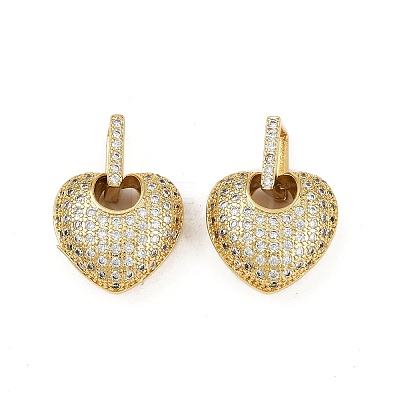 Brass Micro Pave Cubic Zirconia Pendants KK-S526-32G-1