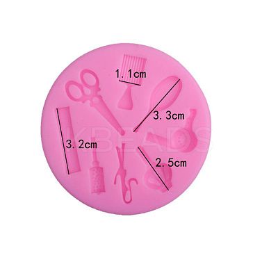 Hair Tools Design DIY Food Grade Silicone Molds AJEW-L054-10-1