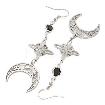 304 Stainless Steel Dangle Earrings for Women EJEW-F338-07P-1